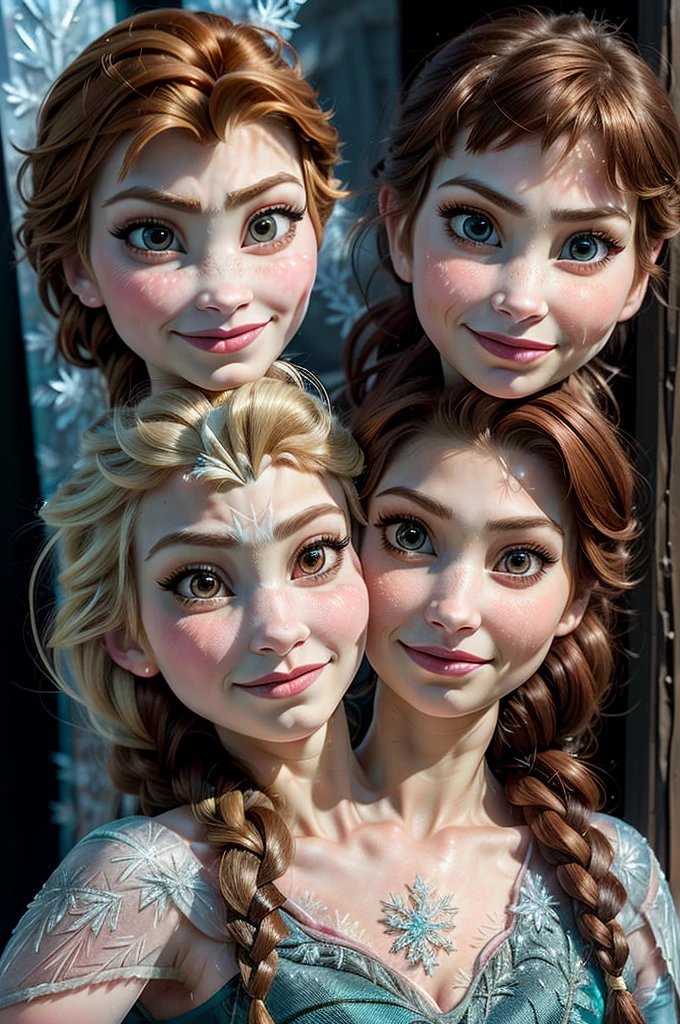 2heads, (elsa and anna from frozen:1.5), (conjoined:1.5), (two headed:1.5), (realistic style:1.5)