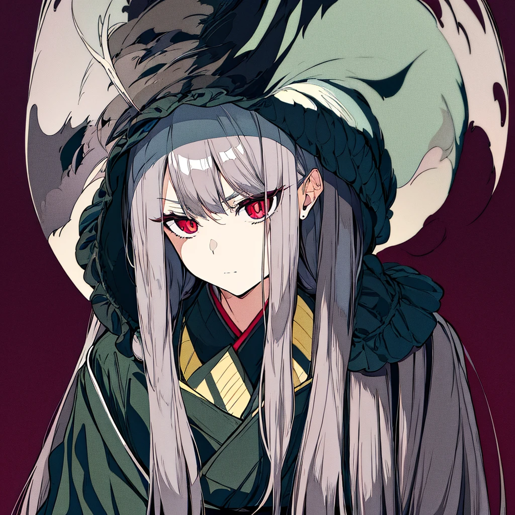 estilo kimetsu no yaiba, 1 girl, only, Eyes red, cabelo preto brilhante, extra very long hair,   ((work of art)), ((portraits of a)), The forest is on fire, Lessolo blazes, the night,  ((work of art)), (((high qualiy))), Japanese clothing, black kimono, sleeveless, detached sleeves, bike shorts, mask fox,