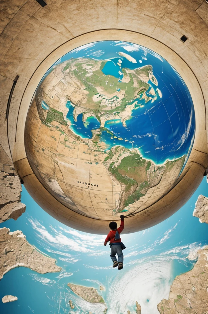 Small Atlas carrying the world