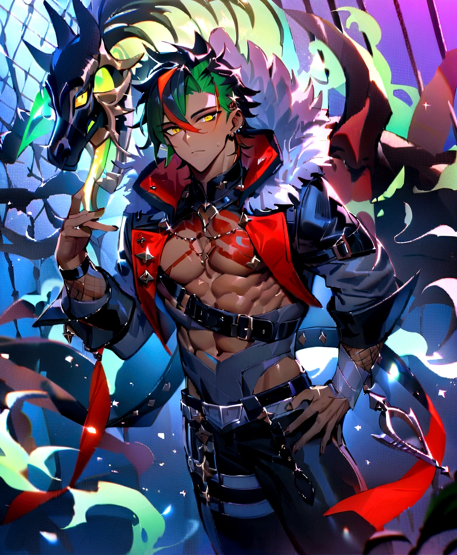 Male youth,,((masterpiece)), ((best quality)), 1 Boy, Male focus, head, Chinese physiognomy,Side back 37 hairstyle,Bronze skin,clothing, Yellow eyes, Tattoo, Chest muscles, Eight-pack abs, Sexy , bad boy,Young male,Male genitalia,Completely naked。
