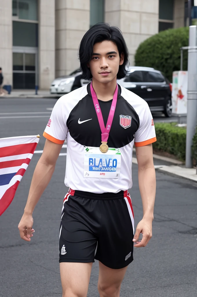 good looking Black Hair male Olympic