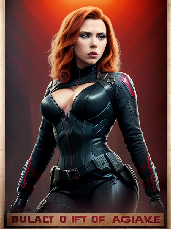 Scarlett Johansson as black widow, vhs effect, (poster:1.6), poster on wall, nostalgia, movie poster, portrait, close up, narrow waist, wide hips, Large breasts,
(skin texture), intricately detailed, fine details, hyperdetailed, raytracing, subsurface scattering, diffused soft lighting, shallow depth of field, by (Oliver Wetter)