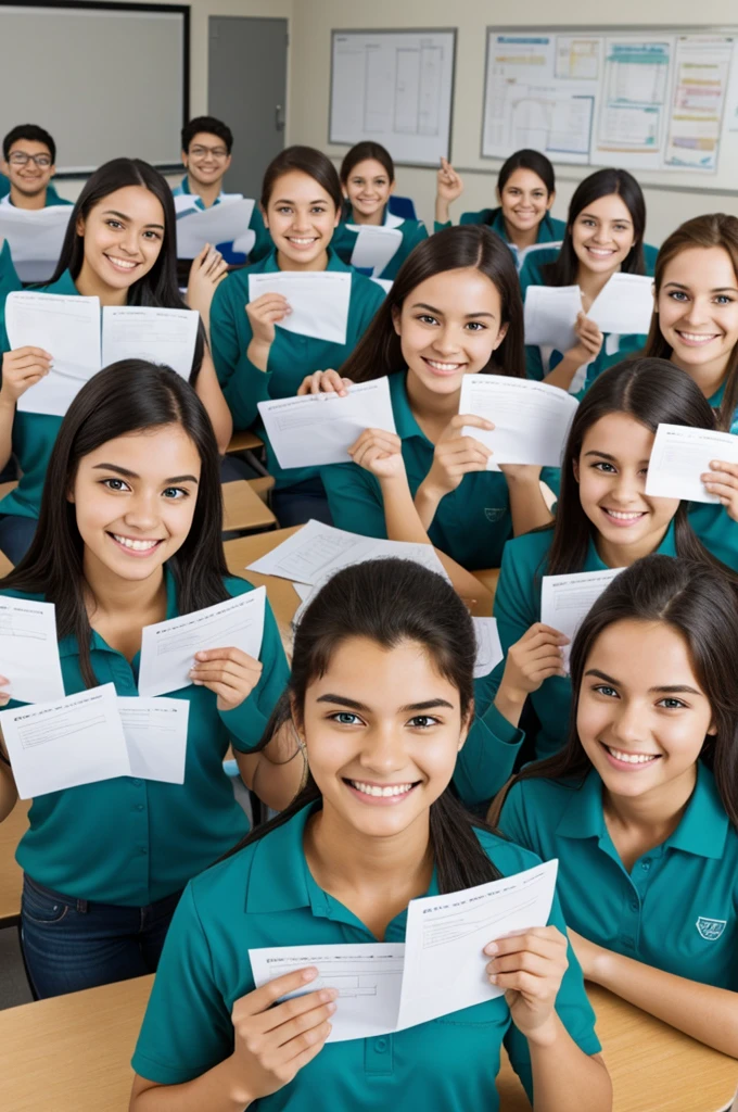 Draw accounting students, smiling while holding their calcilators, numbers swimming around them.