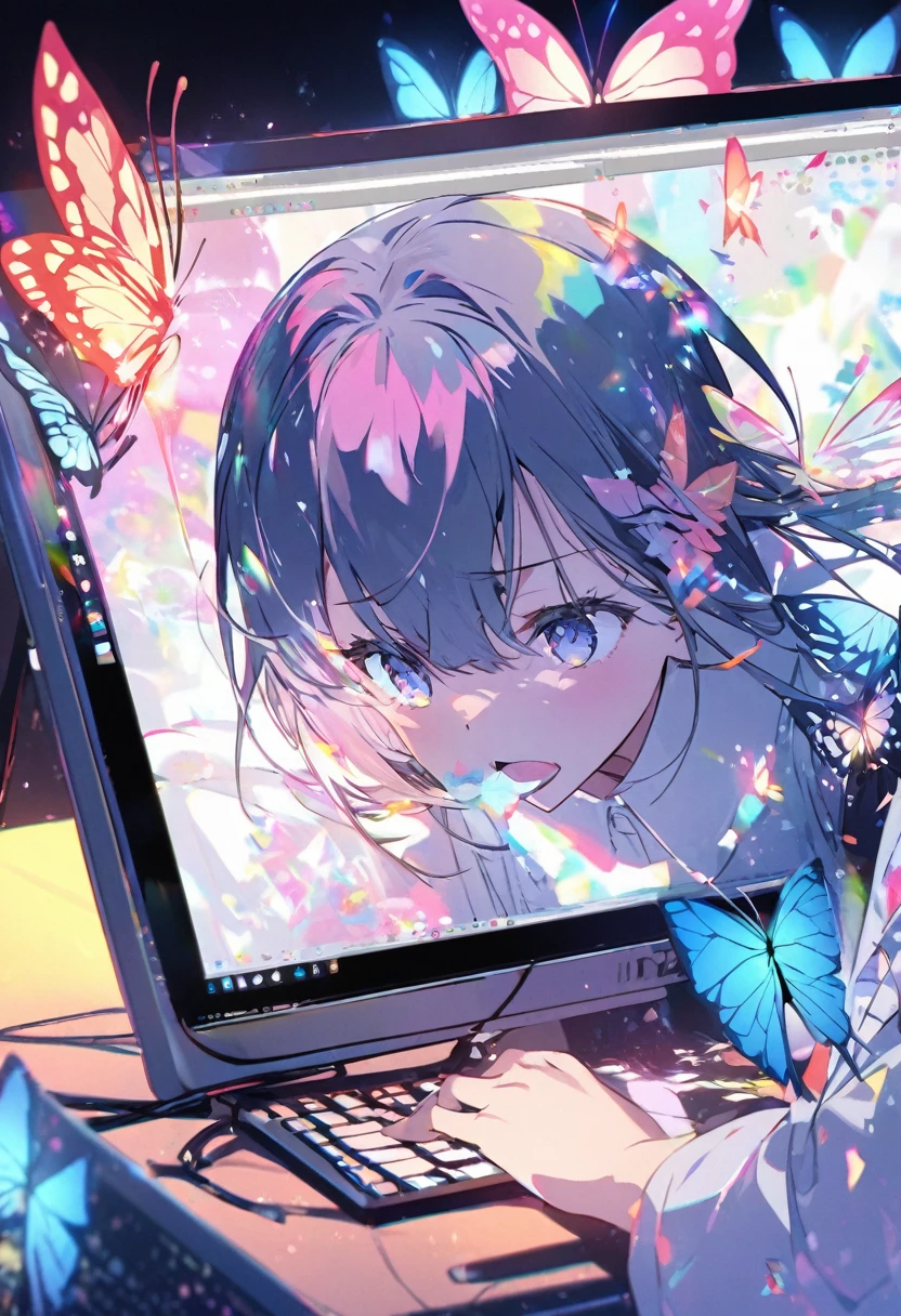 bug、noise、A butterfly pops out of your desktop screen