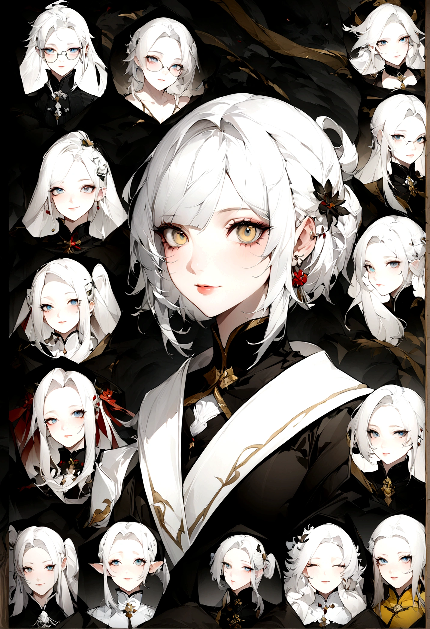 Close-up of white-haired woman, beautiful character drawings, Guweizu, artwork in the style of Guweizu, white haired god, by 양J, Epic exquisite character art, cool character art, panchi(Fan Qi) reporter, Woojun Span(Wuzhun Shifan), Guweizu on pixiv artstation