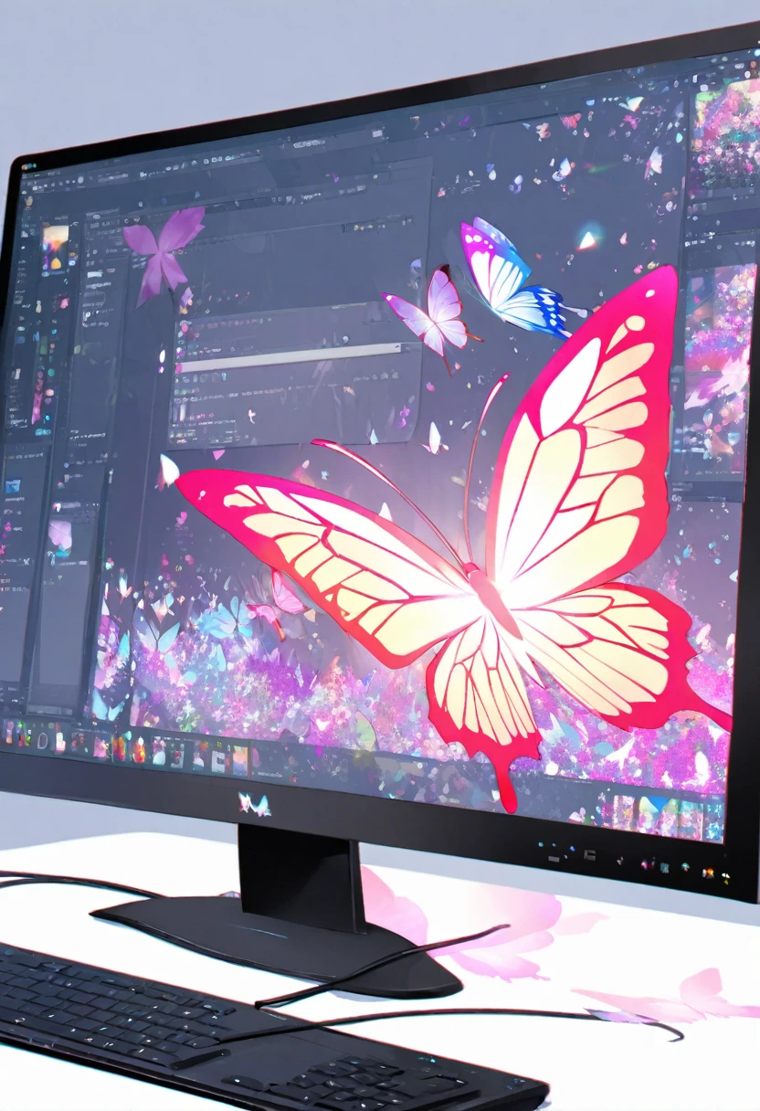 bug、noise、A butterfly pops out of your desktop screen