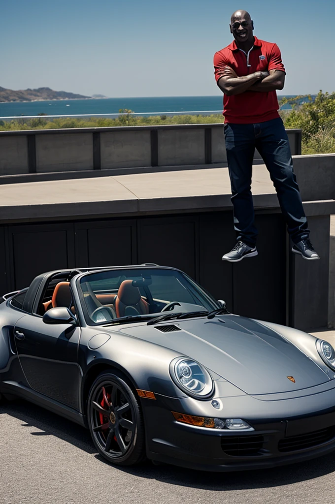 michael jordan with a porsche 911 targa for tattoo