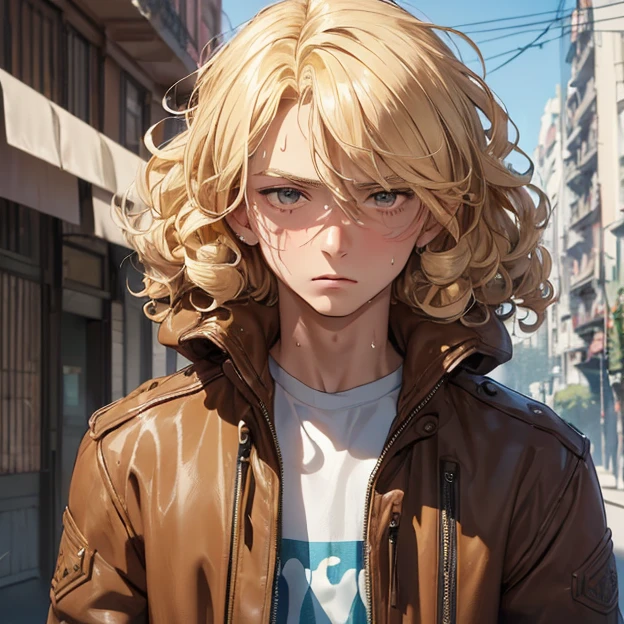 (master piece, best high quality image, very good detailed image, very good detailed character, very good detailed background, very detailed textures, carefully detailed and textures, character alone)
{{((1:character: blonde boy, (half-fair skin, brown eyes, blonde curly hair, scared face, sweating, sad), (brown jacket), (buenos aires-argentina street))}}