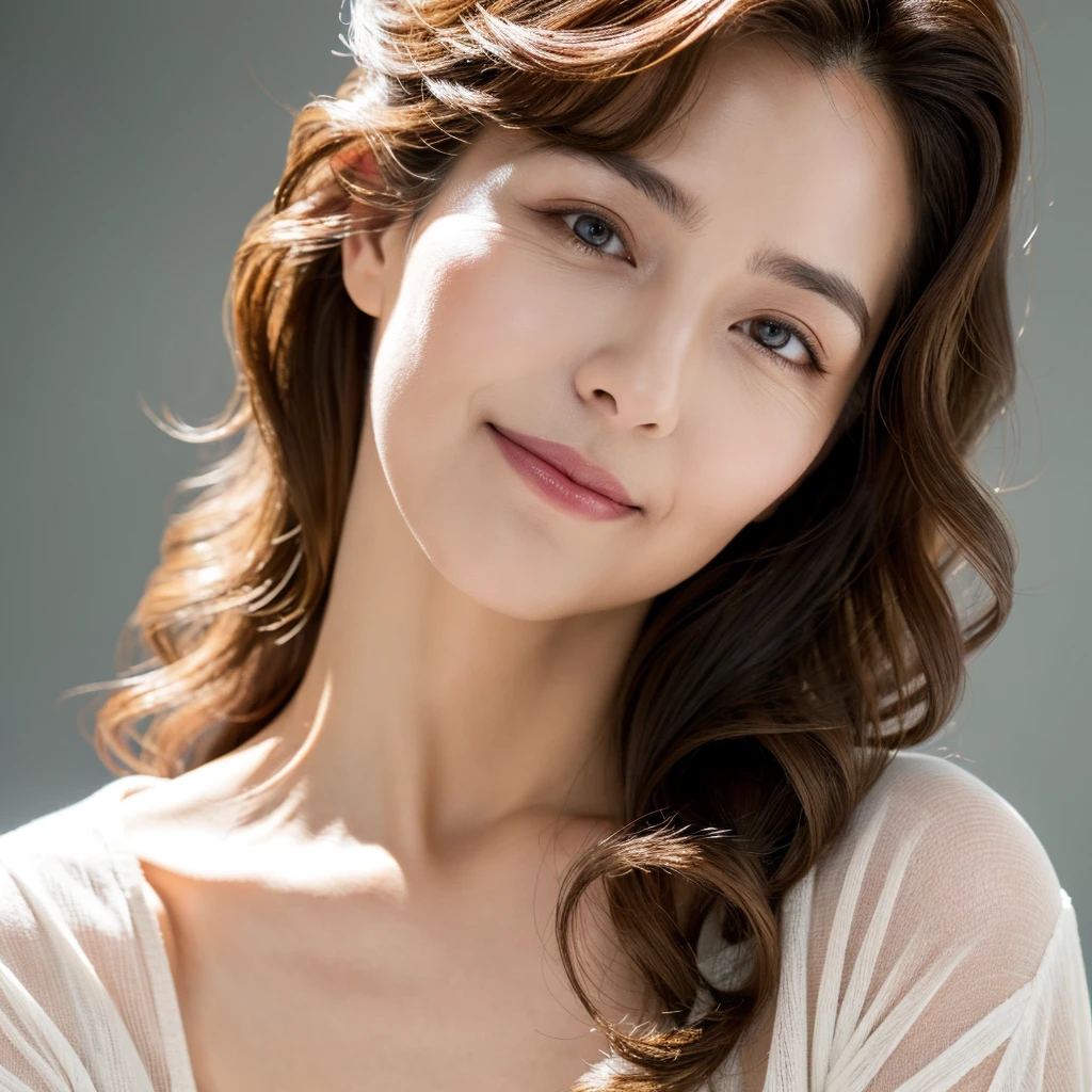 Beautiful mature woman with beautiful wavy long hair, Neat and Clean Mature Woman, Ultra-high resolution,(Realistic:1.4), ((Highest quality)), ((masterpiece)), (be familiar with),