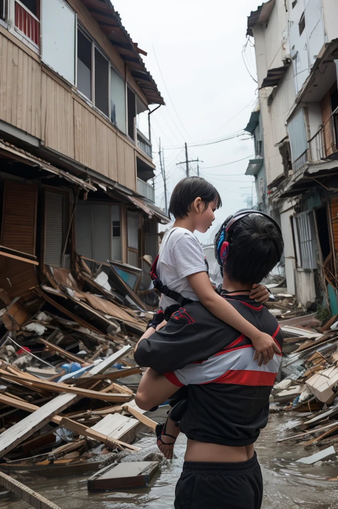 Humanoid robots carry people in disaster areas