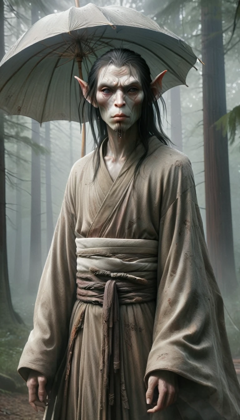 High resolution,8K,Appearance: The large entrance is very large.、Generally, they are several times larger than an average human.。Its body length can reach several metres、Has a very large body。
clothing: They are generally dressed in traditional monk clothing.、Robe(Kesa)They often wear robes and。
head: The O-nyūdō is usually、headに笠(umbrella)He is wearing a、Their faces may have features that are different from normal human faces.。
What is characteristic: Characteristics of the O-nyūdō、There is one eye、The skin may be unusually pale。Also、He often carries a walking stick in his hand。
Appearing in the mountains: The Ōnyūdō are mainly found in the mountains and deep forests.、It is said to appear in secluded locations。They generally tend to avoid human contact.、mystical presence。The body is very large。