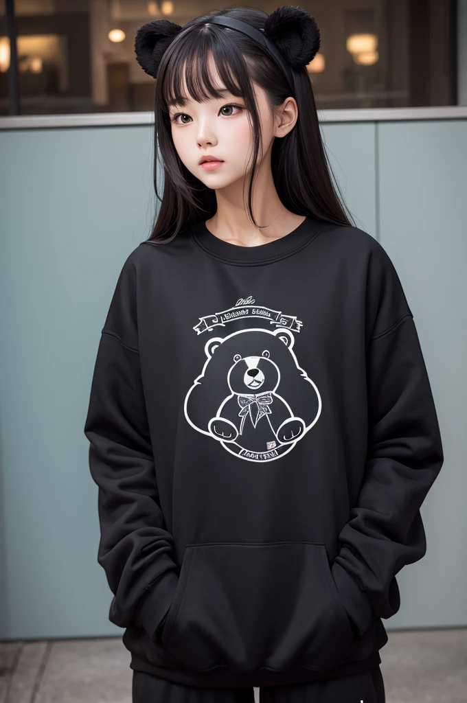 Cute bear black sweatshirt