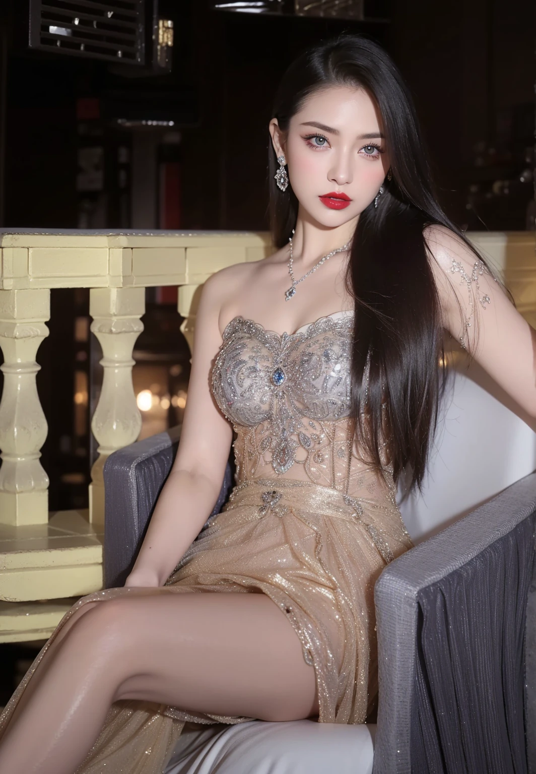 Royal princess,Very detailed, Delicate face, Stock Photography , Portrait 400, F1 Camera Lens.6, Colorful, Surrealism, Realistic textures, Dramatic Lighting, Thin Film Distiller 800 (8K, original photo, Better quality, masterpiece: 1.2), Very detailed, (Extremely delicate skin: 1.2), 8K 超高清, SLR camera, Soft Light, high quality.Fire Queen,Blue pupils,Apply red lipstick,Have a tattoo,The tattoo is very three-dimensional,Gorgeous and intricate tattoo designs,8K Mugshot,Large Breasts,Dark eyeshadow,Sexy thick lips(Red lipstick),Ice Princess,The facial features are very three-dimensional,Gorgeous and exquisite crystal diamond lace wedding dress,Silver Armor,Exquisite and ornate silver decoration,Universe shining diamond gem,Ultra-clear portrait,Very exquisite and gorgeous jewelry,Transparent clothes,