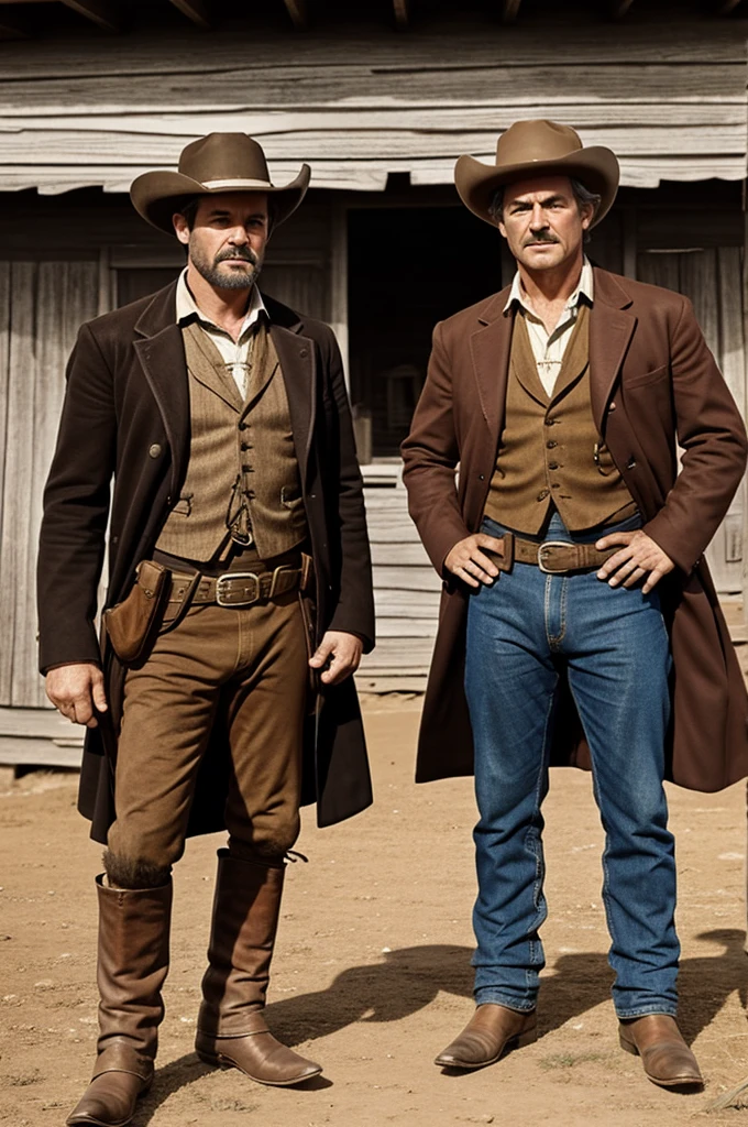 Two pous cowboys in the old west