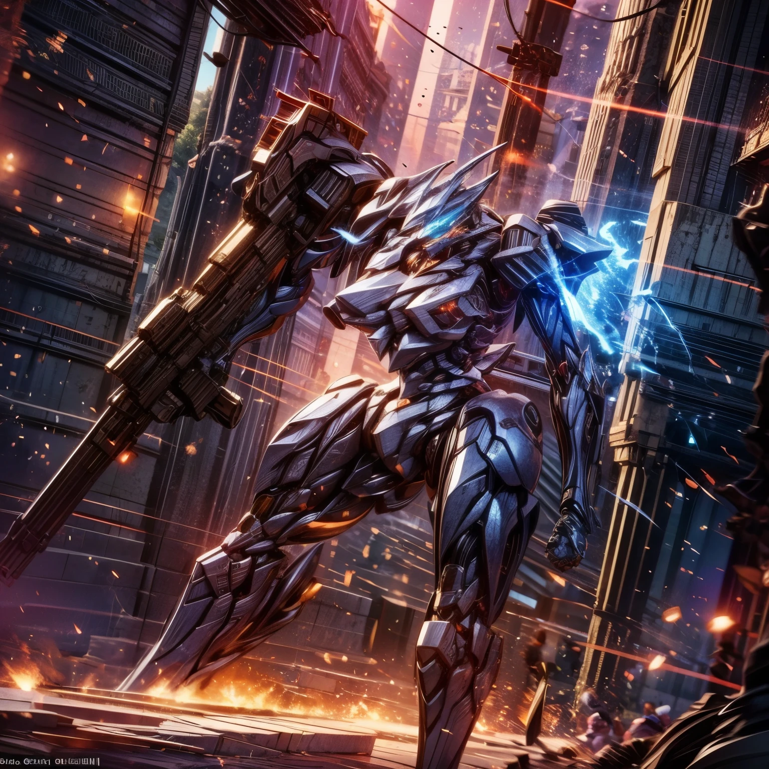 (Obra de arte, melhor qualidade:1.5).Foot to Mech. Extremely detaild, 8K, HDR, natural light, cinematic lighting, masterpiece-anatomy-perfect, Ultra HD, (Battlefield:1.5), RAW photo, metallic, professional, ultra-fine painting, perfect body proportions, anatomically correct, uhd, real texture material, Anti-Aliasing, FKAA, TXAA, SSAO, Post Processing, Post Production, Tone Mapping, CGI, VFX, SFX, Hyper maximalist, Volumetric, ultra photorealultra-detailed intricate details.