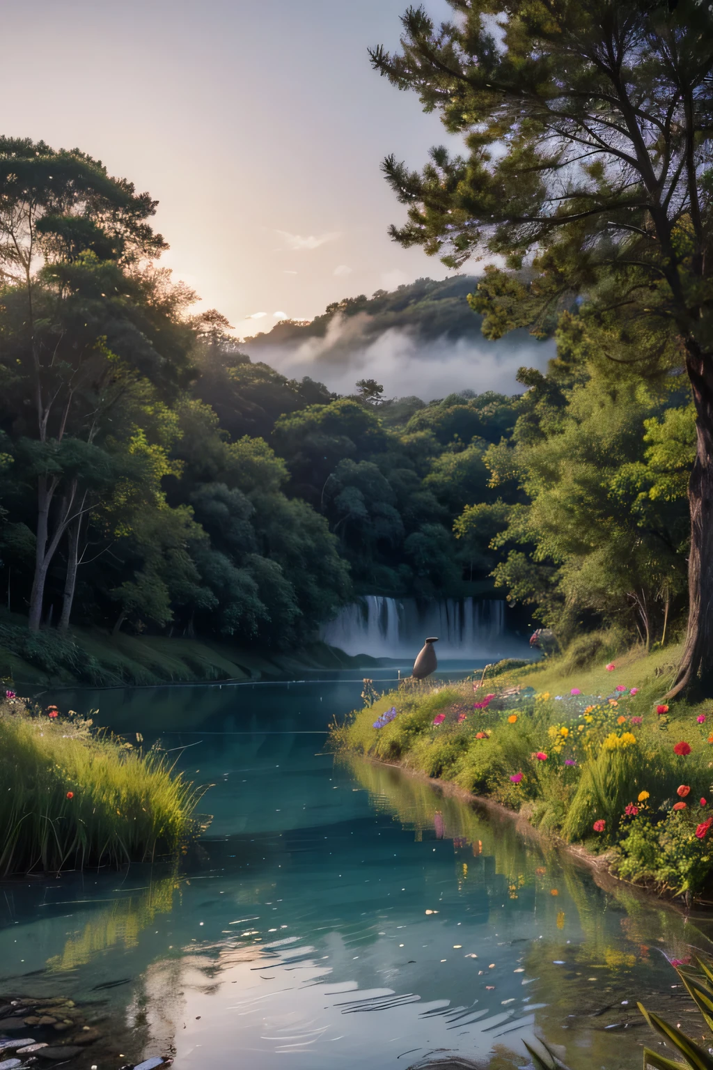 work of art, highest quallity, Bird, flowers, nube, null, scenario, giorno, ventail, open air, sin humanos, blue null, unmanned, scenario, paisaje, naturey, stone, Wood, FOG, stone lake, blue null, gram, flowerss, open view, Vibrant, comely, waterfall, airflow, lake, flowersesta, paisajes, comely  sunset at beach câmera 4k, 85 mm. high resolution.