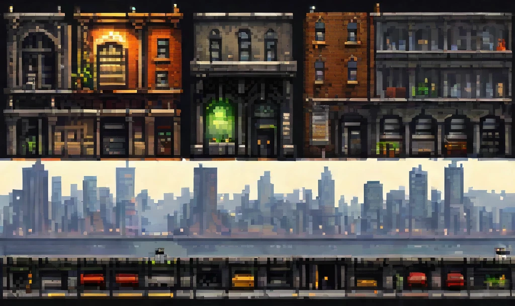pixel art, gotham city sprite sheet