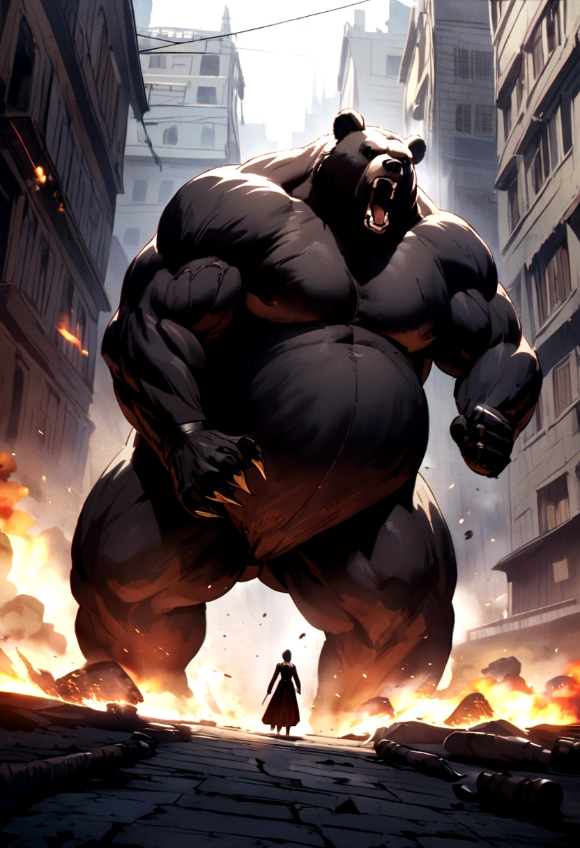 Violent huge Bear Attacking humans