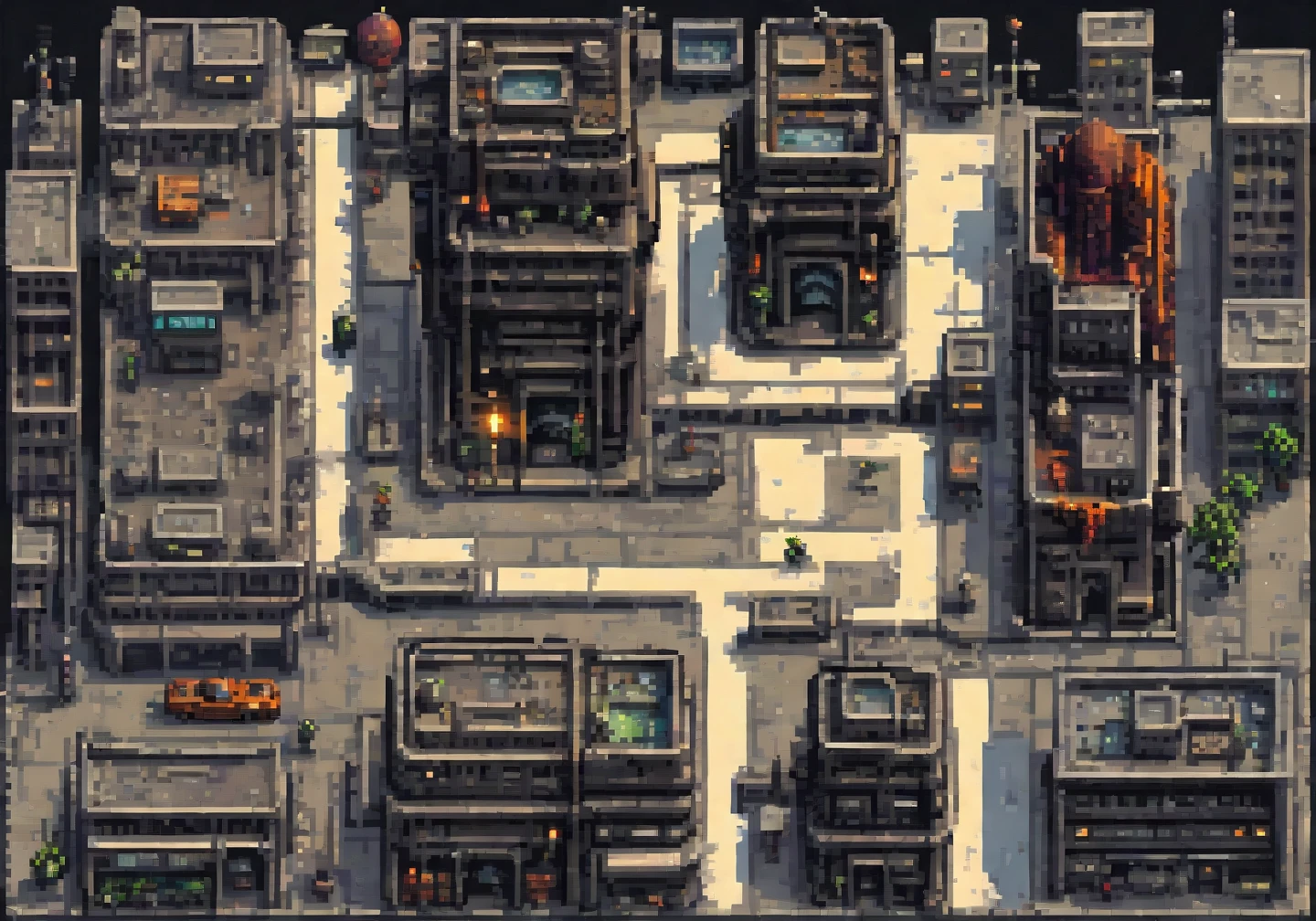 pixel art, gotham city sprite sheet hd