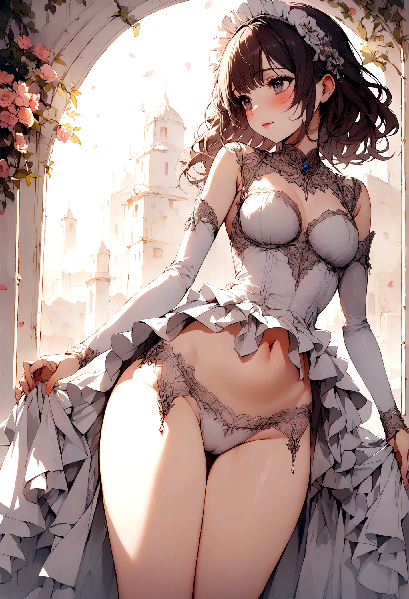 Create a girl who shows her bottom