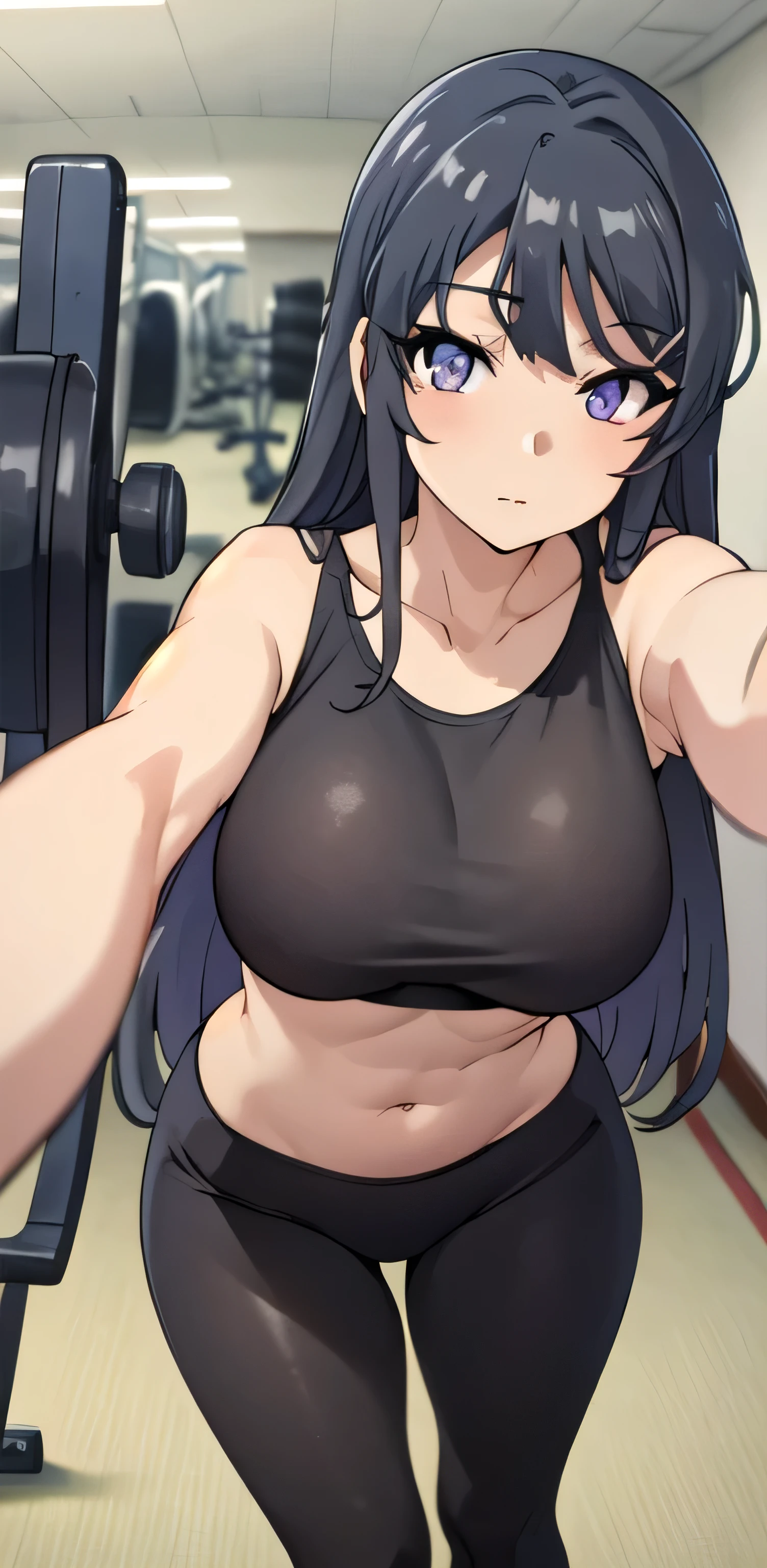 gym, exersice, workout, hot, sweating, sweaty, tan, milf, black hair, mommy, glasses, plump, thick, long hair, big boobs, tan skin, lifting, flustered, blush, black clothes, see thru, black clothes, in pain, teeth clenching, clenching teeth, heavy lifting, eyes closed, closed eyes, sfw,