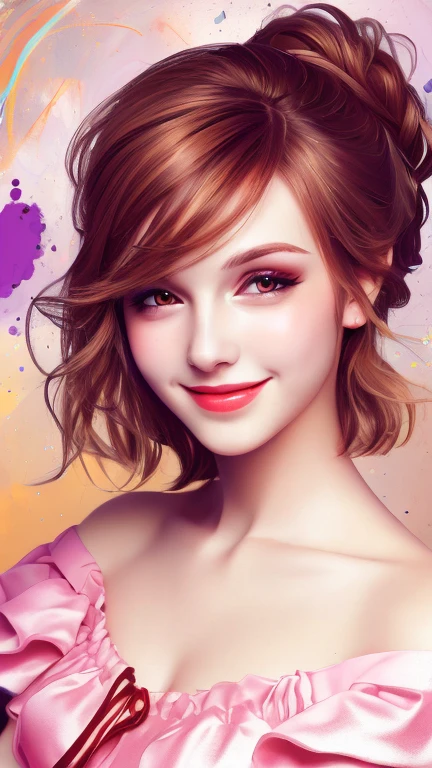 (masterpiece, Highest quality:1.2), (High resolution, Abstract:1.1), Super detailed, One girl, Cute pose, camisole, Off the shoulder, Part your lips, smile, blush