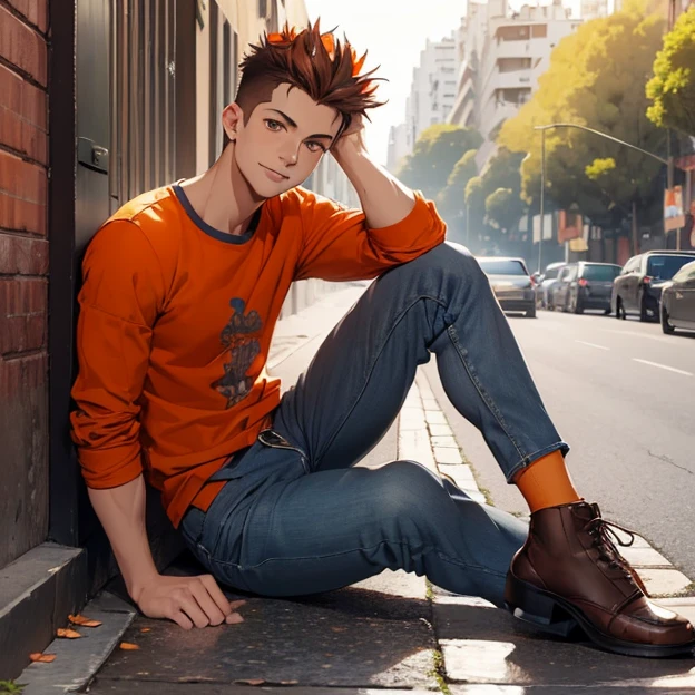 (master piece, best high quality image, very good detailed image, very good detailed character, very good detailed background, very detailed textures, carefully detailed and textures, character alone, full body)
{{((1:character: 19 years old boy, (fair skin, brown eyes, brown spiky hair, relaxed smile), (red shirt, grey-blue jeans, orange shoes), (buenos aires street))}}