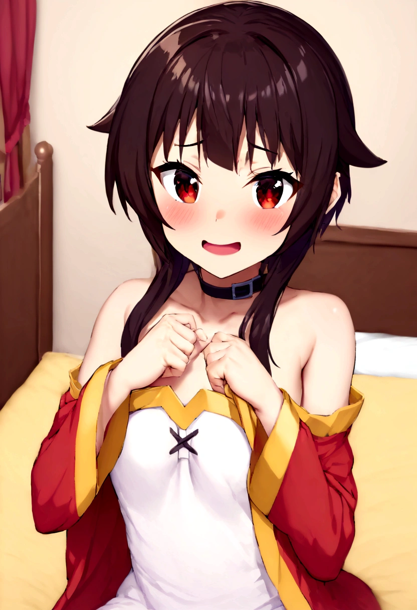 NSFW、((Megumin))、masterpiece, 最high quality, high quality, High precision,Highly detailed 8K wallpaperedium Breast、Beautiful breasts、thin、Black panties、(((Sweat染み)))、(((Sweat)))、((Body odor))、(((Love juice)))、(pussy)、(smile)、cute、Beautiful breasts、Nipples、Black Hair、Shortcuts、((Be in heat))、(((Masturbation)))、Beautiful ass、whole body、Beautiful legs