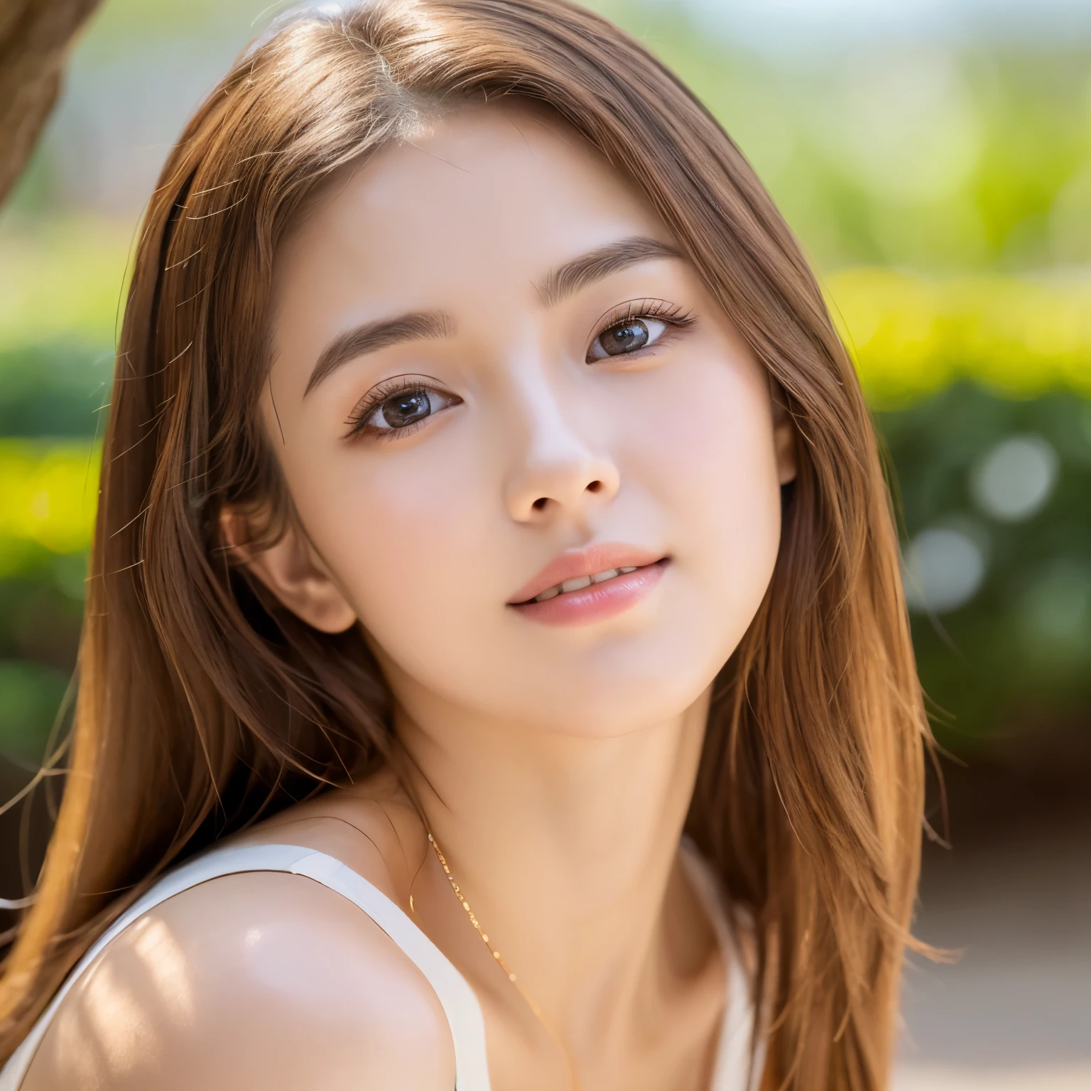 (((32ｋ,high details,high detail、masterpiece,attention to detail,whole bodyエスビアン,alone))),Raw photo & realistic atmosphere,beautiful dark black eyes,detailed mouth,glossy lips,thin eyebrows,fine eyes、Soft white skin that shines in every detail、her deep black eyes are so beautiful,lip details、very beautiful face,very well-shaped face、lifelike face,shining beautiful lips,beautiful eyebrows,infinite reality, Realistic Idol sculpture,very cute girl, idol sculpture, Very beautiful and cute 20 year old beauty,Incredibly beautiful and elegant 20 year old beauty,natural soft light,（slightly brown shiny hair,,barefoot,Beautiful and kind eyes：1.5）,（like々beauty,Heavy wear,gentle smile,good shape big breasts,,beautiful posture,make,woman,look straight ahead，whole body，smile a little，sandy beach，medium hair

