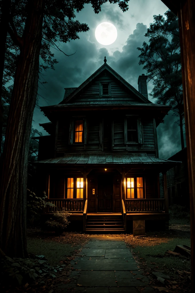 Hunted house with hd fearing atmosphere