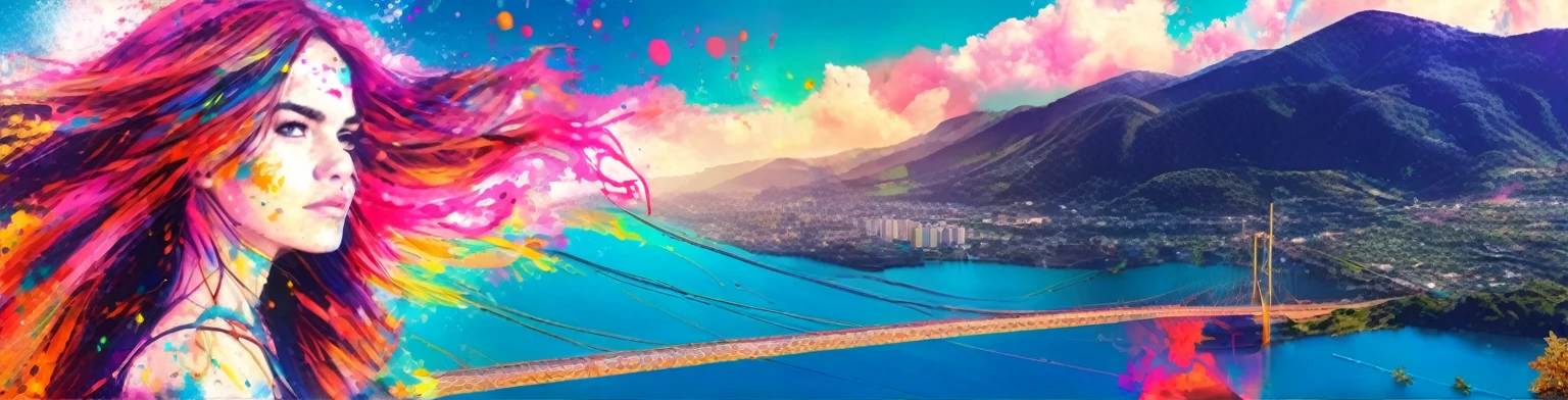 double exposure, girl (paint splash, showy, outrun, paint texture:1.2) (Masterpiece:1.2), Best Quality, (hyperdetailed, more detailed:1.2), high resolution textures, beautiful landscape, Very detailed, very clear, (Panama Canal)