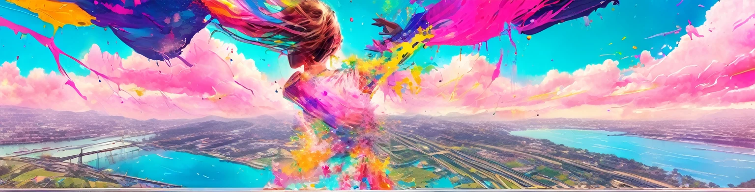 double exposure, girl (paint splash, showy, outrun, paint texture:1.2) (Masterpiece:1.2), Best Quality, (hyperdetailed, more detailed:1.2), high resolution textures, beautiful landscape, Very detailed, very clear, (Panama Canal)