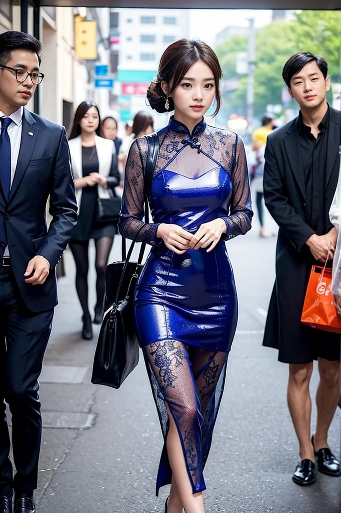 Challenge: Wearing cheongsam to work for a week,This idea is both interesting and can fully demonstrate personal style and cultural confidence。To ensure that this week we maintain a professional image,And without losing the sense of fashion,You can follow the following suggestions to plan your cheongsam outfit:Tuesday:Improved short cheongsam style:Choose a short cheongsam,Add some modern elements,Such as lace or see-through design,Show youth and vitality。
Matching:Matching一双简约白色运动鞋,Add a sense of leisure。Choose a bright-colored handbag,Add a touch of color to the overall look。