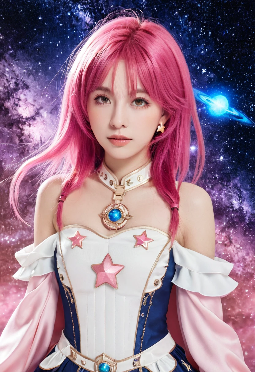 1 Girl, Star Mage, pink hair maria chiquina, Space comets,