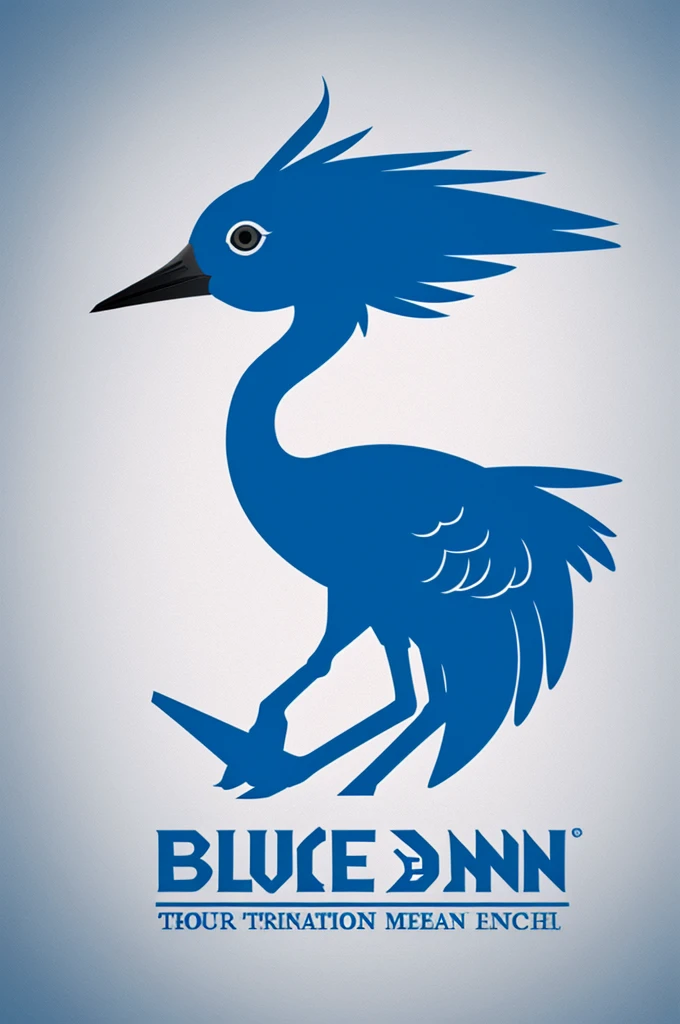 Blue crane transportation logo