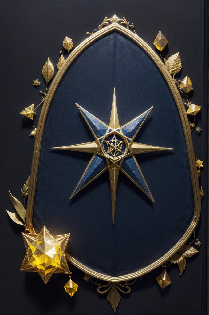 Notebook cape, pentagram, yellow crystals, dark blue cover