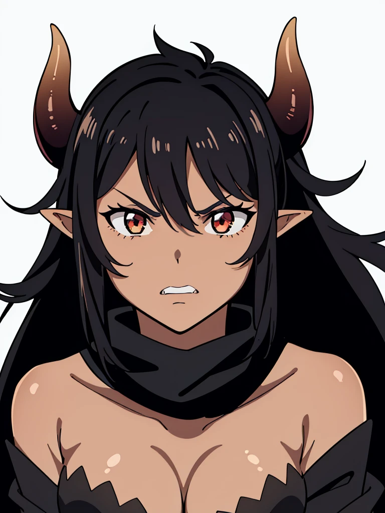 solo, 1girl, (cyclops, blue oni, one-eyed, double horns, dark blue skin, abs:1.1), on street, crowd, best quality, highres, masterpiece