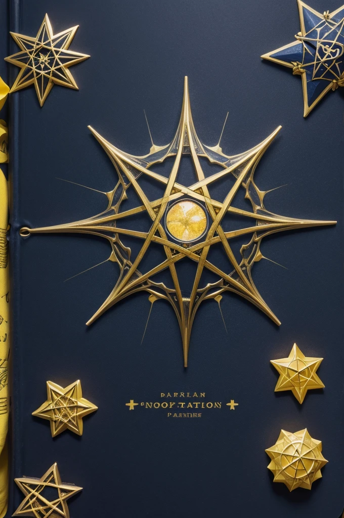 Notebook cape, pentagram, yellow chatons , dark blue cover