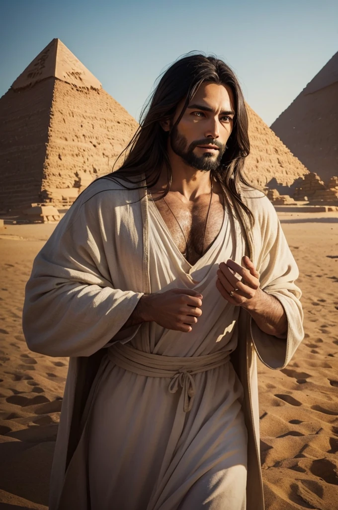 Create a Jesus image in the pyramids 