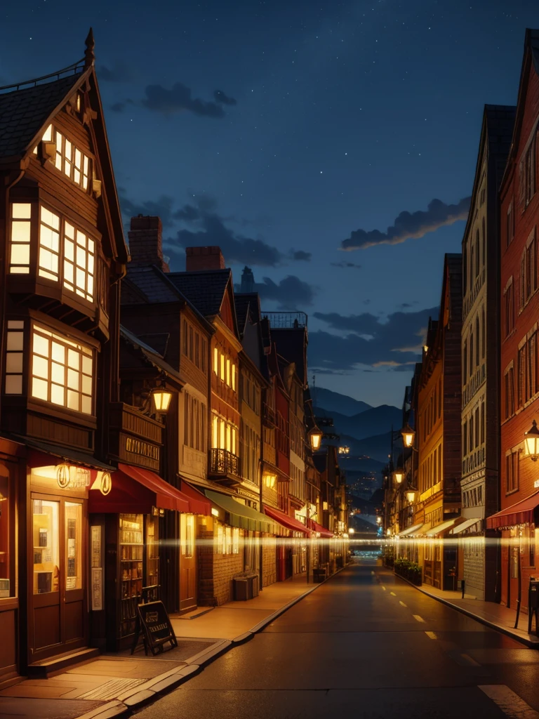 night,steampunk city