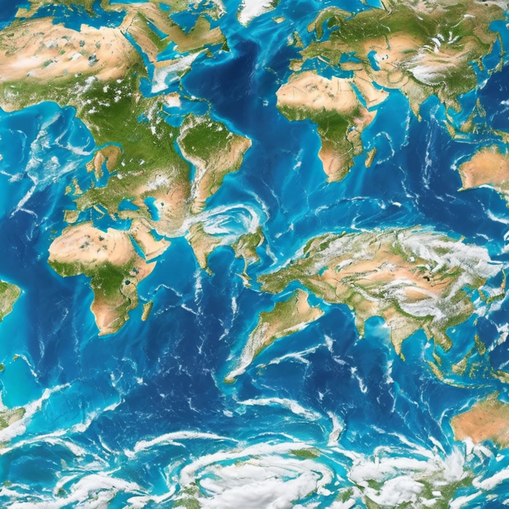 Produce a photorealistic image of Earth from space, with an emphasis on the planet's realistic shape and colors. Use soft shades of blue, green and white for the continents, and deep blue for the oceans. Add scattered white clouds over the surface. Ensure that the natural curvature of the Earth is visible and that details are minimized to fit the small size of the image, maintaining the feel of a photo taken from space