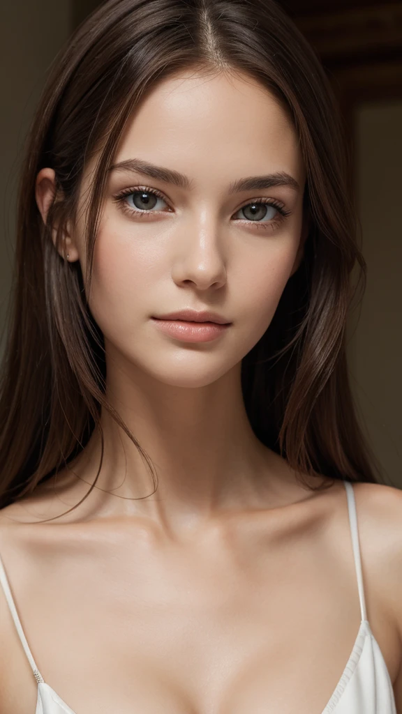 Naked girl posing for camera, beautiful face looking at camera, nose stopped and fine, ultra realistic, perfect anatomy, cinema image.stographic, full hd 8k