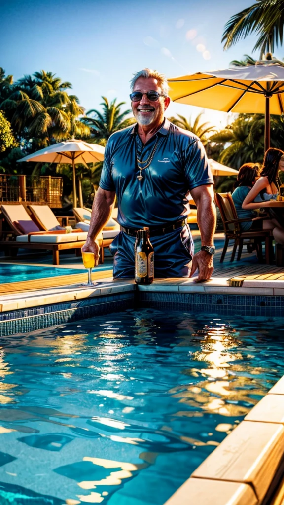 Man burning in pool of incandescent lava, smoking, picture perfect, masterpiece