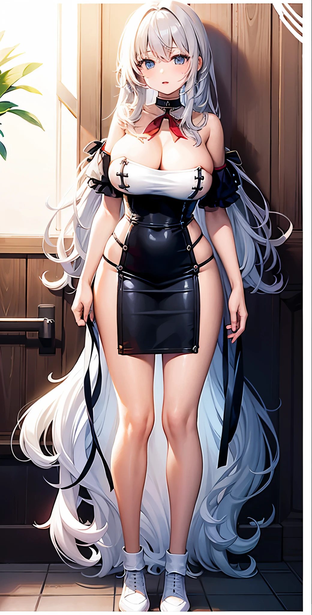 girl,Large ,long hair,Topless,Bow,