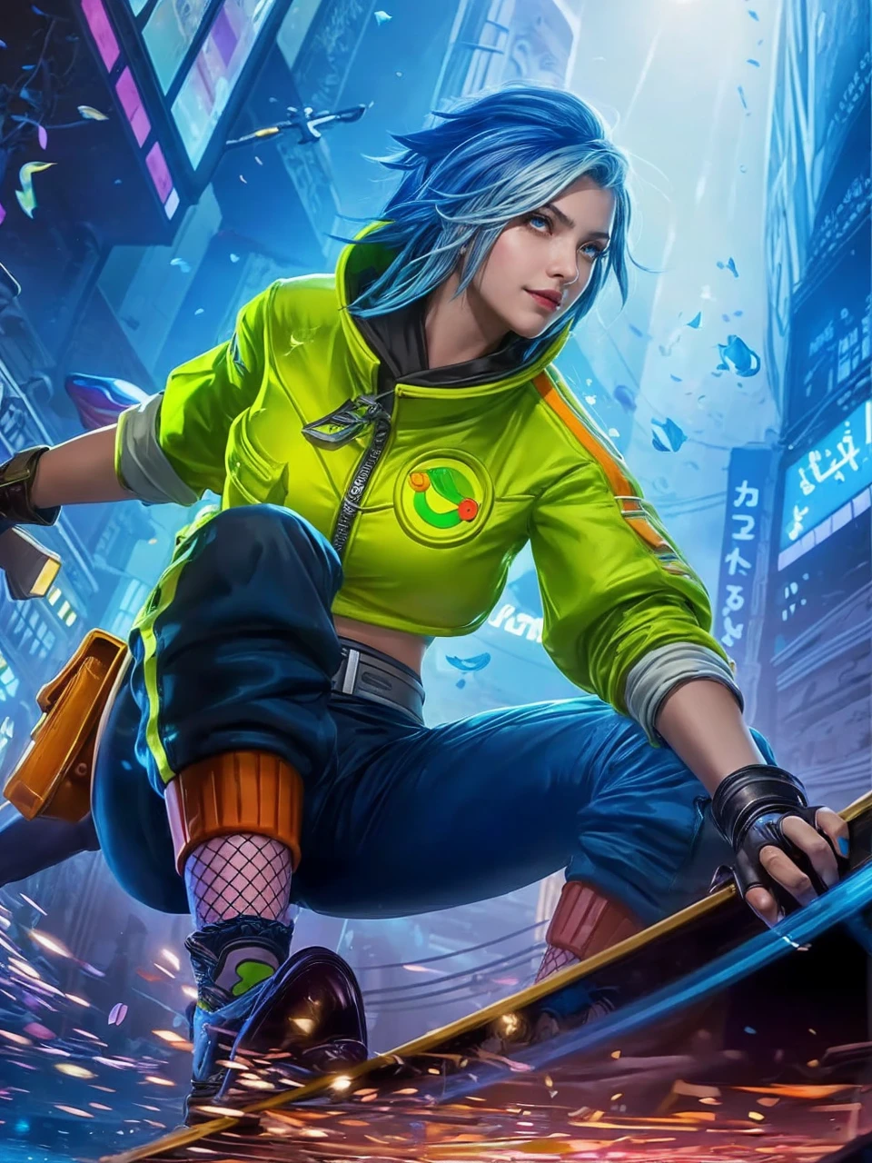 masterpiece, best quality,, 1girl, (colorful),(finely detailed beautiful eyes and detailed face),cinematic lighting,bust shot,extremely detailed CG unity 8k wallpaper,white hair,solo,smile,intricate skirt,((flying petal)),(Flowery meadow), sky, cloudy_sky, building, moonlight, moon, night, (dark theme:1.3), light, fantasy,