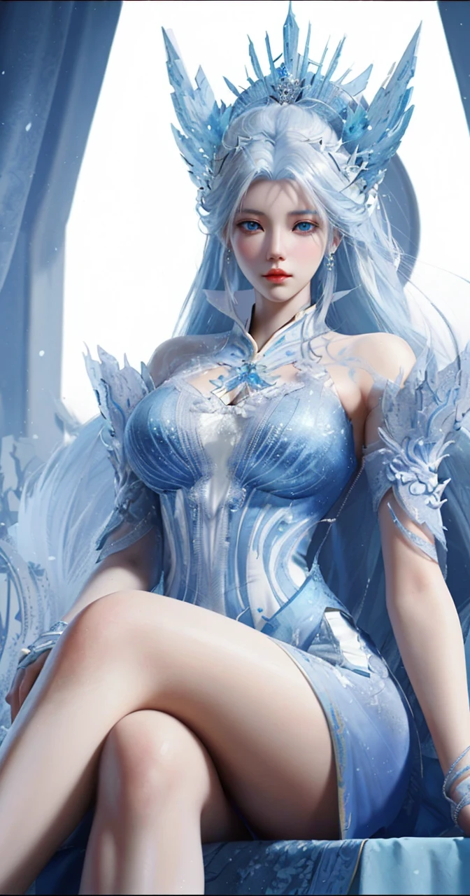 a close up of a woman with white blue hair and a white blue mask, beautiful character painting, guweiz, artwork in the style of guweiz, white blue haired deity, by Yang J, epic exquisite character art, stunning character art, by Fan Qi, by Wuzhun Shifan, guweiz on pixiv artstation