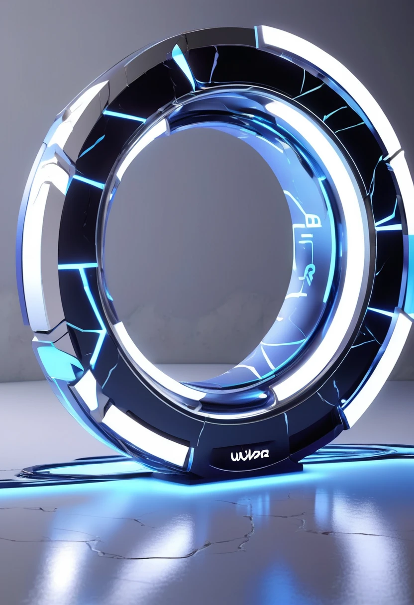 In a striking 3D render, "WALTZ_AI_ART" is boldly inscribed in a luminous marble wall, with italicized letters that seem to dance across the surface. As blue lights pierce through the stone, the words take on an edgy, dark, and cinematic quality, evoking a sense of high-tech futurism. The 3D model is vibrant and exaggerated, with a Pixar-inspired sheen, crafted using the Unreal Engine, Octane Engine, and V-Ray. The ring light adds a dynamic glow, infusing the overall aesthetic with an air of excitement and wonder.