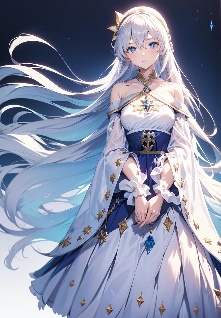 Original outfit, 1 girl, Anastasia (fate), layer azul, Alone, corona, White background, layer, simple background, dress, doll, mini crown