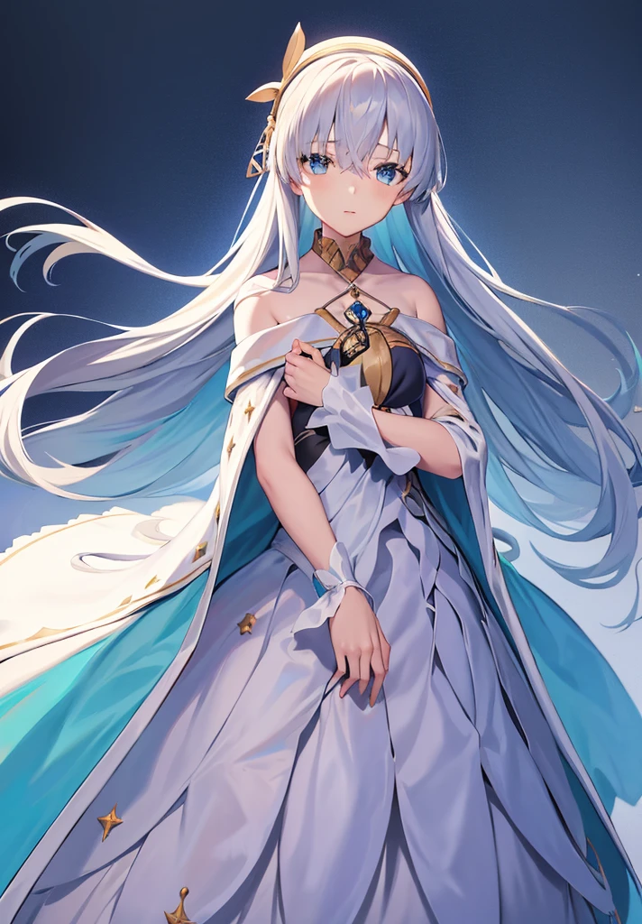 Original outfit, 1 girl, Anastasia (fate), layer azul, Alone, corona, White background, layer, simple background, dress, doll, mini crown