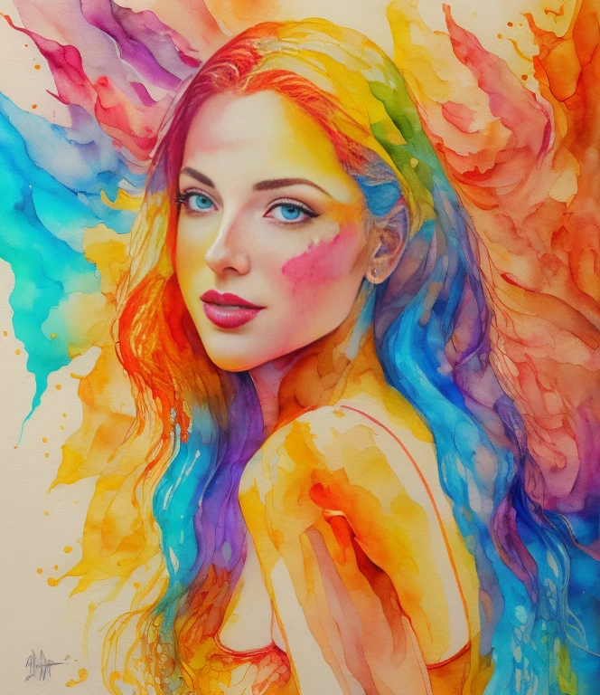 a painting of a woman with colorful paint on her face, watercolor detailed art, rossdraws pastel vibrant, watercolor colored painting, painted in bright water colors, watercolor artstyle, colorful watercolor painting, dripping with color, intense watercolor, colorful watercolor, colorful art, watercolor art, vibrant watercolor painting, watercolor digital painting, watercolor painting style, vibrant watercolor, watercolor style, watercolor painting
